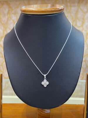 WhatsApp Image 2025-11-25 at 4.07.30 PM 92.5 Pure Silver Flower Stone Design Pendant (Without Chain)