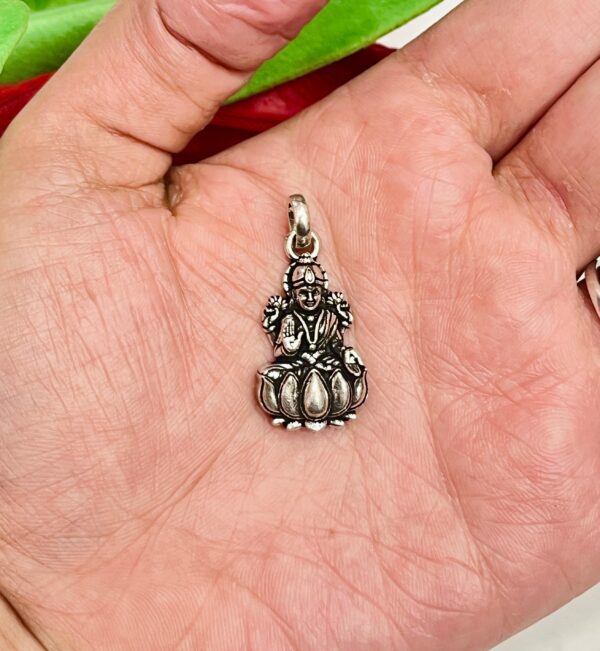 92.5 Pure Silver Maa Lakshmi Medium Pendant (Without Chain)