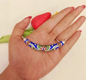 WhatsApp Image 2025-11-27 at 2.35.01 PM 92.5 Pure Silver Monipuri Design Curved Pipe Tarsel Pendant (CN )