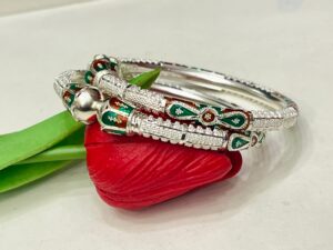 92.5 Pure Silver Floral Mukh Monipuri Bala (CN 43)