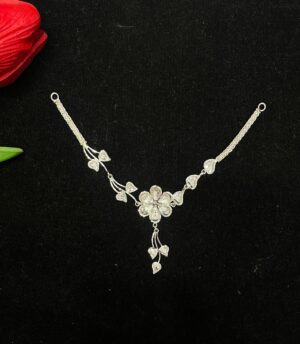 WhatsApp Image 2025-12-10 at 12.41.00 PM 92.5 Pure Silver Floral Leaf Design Necklace (CN 6-5/170)