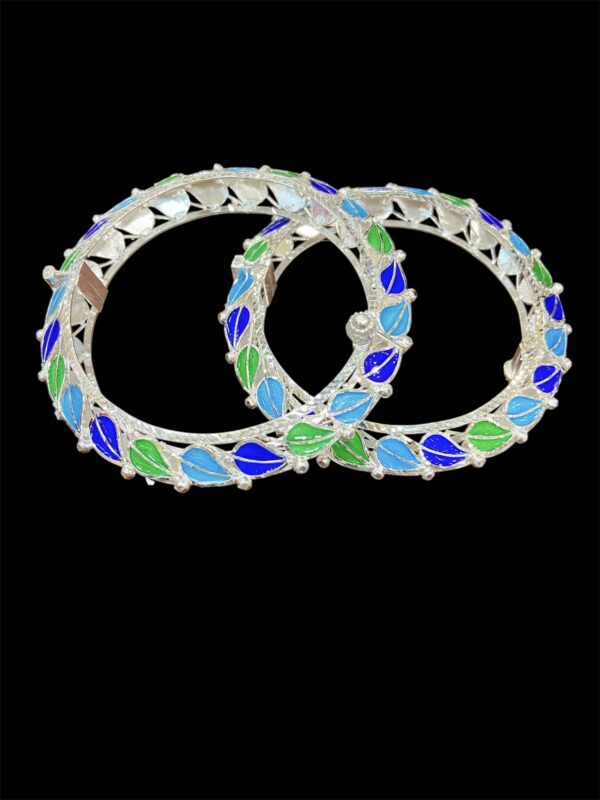 IMG_0535 92.5 Pure Silver Leaf Design Minakari Kankan (CN 46)