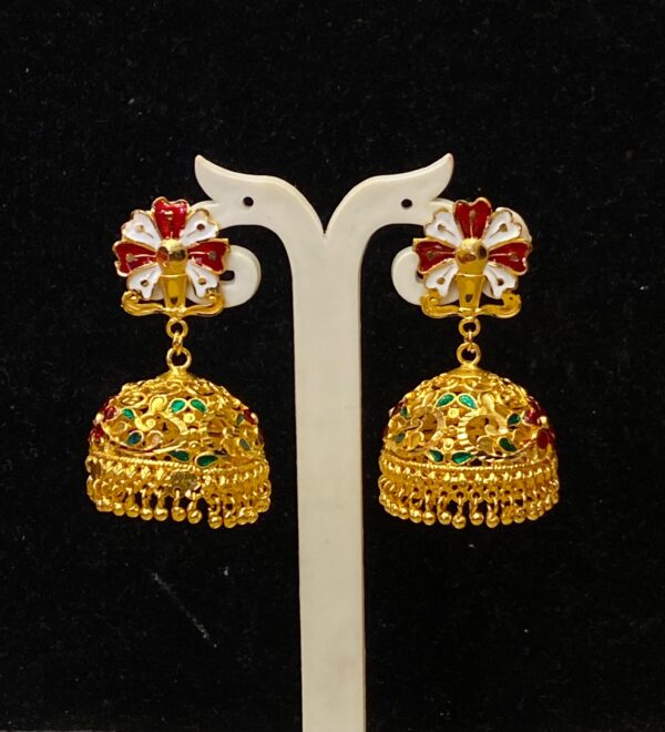 Minekari Flower Sabeki Jhumka