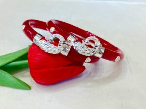 92.5 Pure Silver Stylish Peacock Design Bracelet Pola (Pair) (Only Size 28)