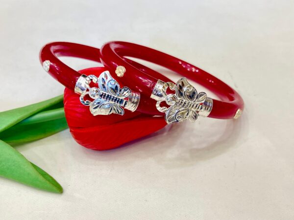 WhatsApp Image 2025-12-18 at 2.05.30 PM 92.5 Pure Silver Beautiful Butterfly Design Bracelet Pola (Pair)