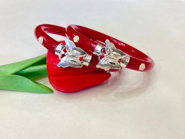 92.5 Pure Silver Stylish Butterfly Design Bracelet Pola (Pair)