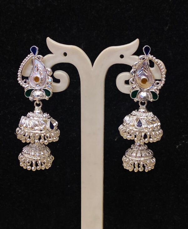 WhatsApp Image 2025-12-18 at 2.15.20 PM 92.5 Pure Silver Kolka Design Double Layer Jhumka (CN 22/22)