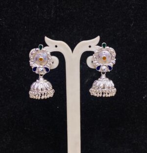 WhatsApp Image 2025-12-18 at 2.17.37 PM 92.5 Pure Silver Kolka Design Minakari Jhumka (CN 13/51)