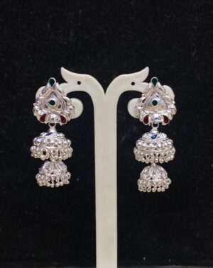 WhatsApp Image 2025-12-18 at 2.19.15 PM 92.5 Pure Silver Kolka Design Double Layer Minakari Jhumka (CN 22/44)