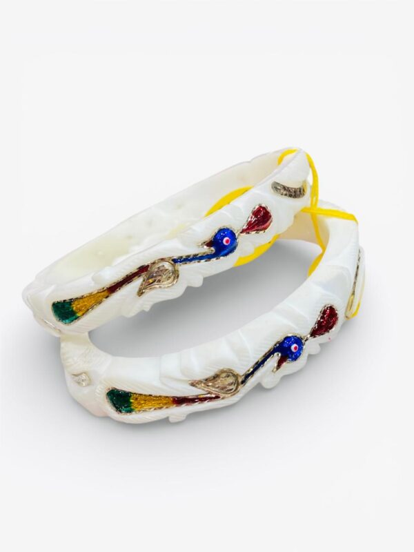 99.5 Pure Silver Peacock Design Sankha