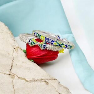 92.5 Pure Silver Spiral Design Monipuri Mukh Bala (CN 52-74)