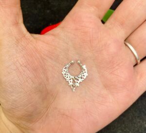 92.5 Pure Silver Stylish Kolka Shape Septum Piercing