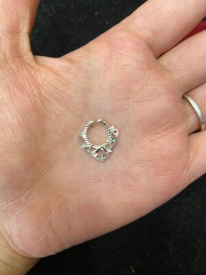 92.5 Pure Silver Stylish Kolka Design Septum Piercing