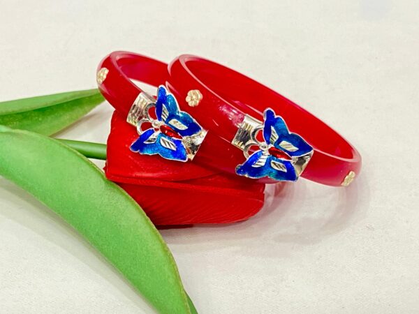 92.5 Pure Silver Stylish Butterfly Design Bracelet Pola (Pair)