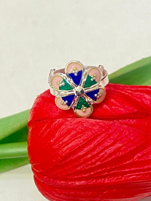 WhatsApp Image 2026-01-06 at 4.48.40 PM 92.5 Silver Flower Design Monipuri Adjustable Finger Ring