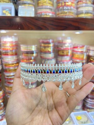 WhatsApp Image 2026-01-12 at 3.19.45 PM 92.5 Pure Silver Drop Shape Minakari Choker (CN 17-46)