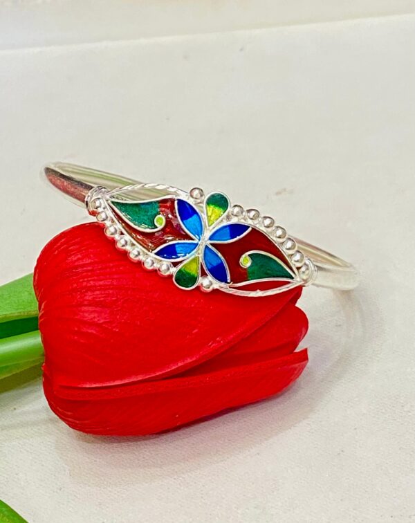 92.5 Pure Silver Beautiful Flower Shape Minakari Noya (CN 11-68)