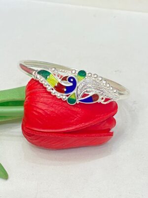 92.5 Pure Silver Peacock Shape Minakari Noya (CN 11-64)