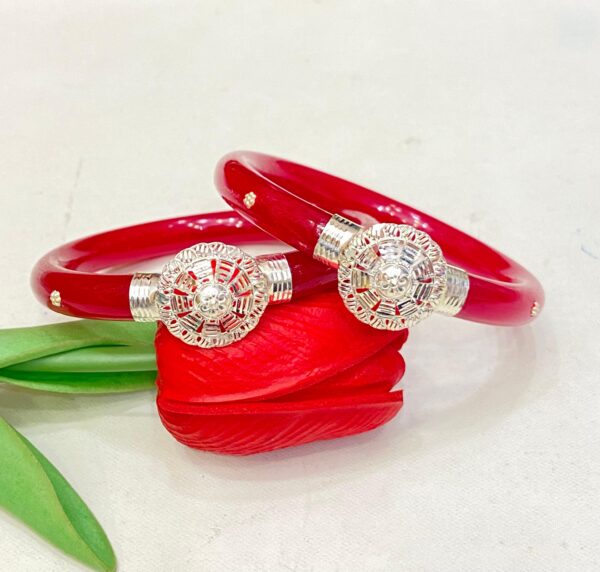 WhatsApp Image 2026-01-21 at 2.05.22 PM 92.5 Pure Silver Round Shape Kolka Design Bracelet Pola (Pair)