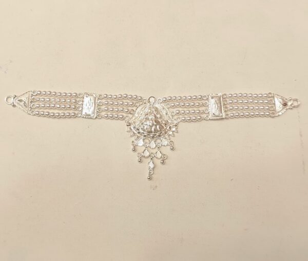 WhatsApp Image 2026-01-22 at 4.37.10 PM 92.5 Pure Silver Kolka Design Pearl Choker (CN 7-53)