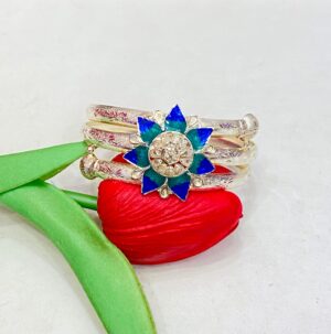 92.5 Pure Silver Beautiful Flower Design Minakari Arai Pech Noya(CN 17-69)