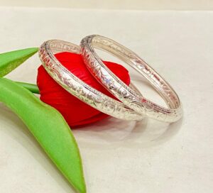 92.5 Pure Silver Kolka Design Bauti Bangle (Pair) (CN 18-23)
