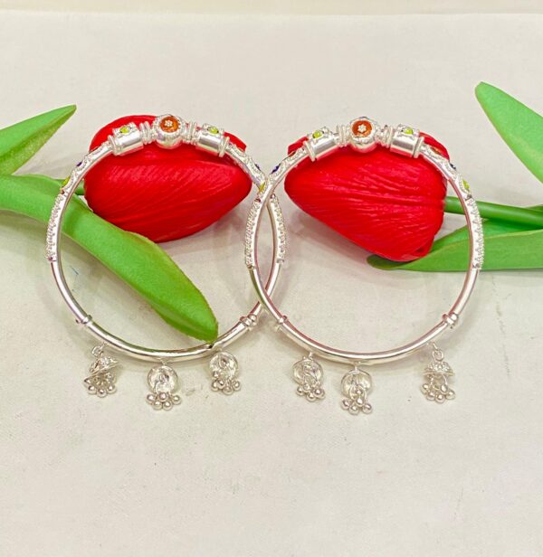 WhatsApp Image 2026-02-07 at 1.16.03 PM 92.5 Pure Silver Flower Mukh Minakari Monipuri Bala (CN 33-16)