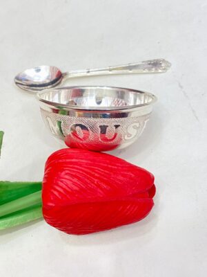 92.5 Pure Silver Mickey Mouse Bowl And Spoon (B CN 29-72/ S CN 10)