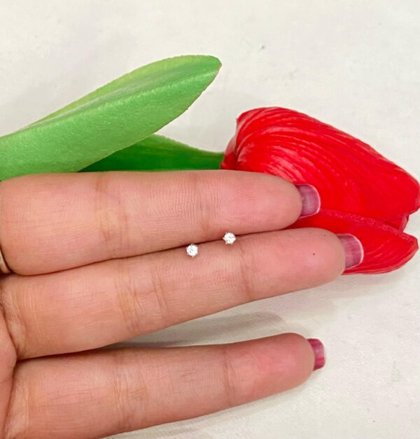 WhatsApp Image 2026-02-08 at 3.11.05 PM 92.5 Pure Silver Small Stone Dot Shape Ear Tops