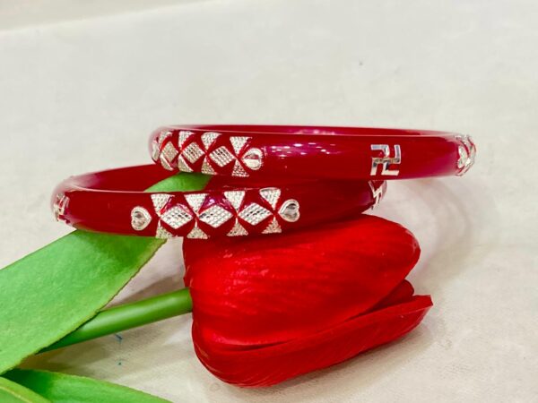 WhatsApp Image 2026-02-14 at 6.02.59 PM 92.5 pure silver Swastik Partilica Design Red Pola