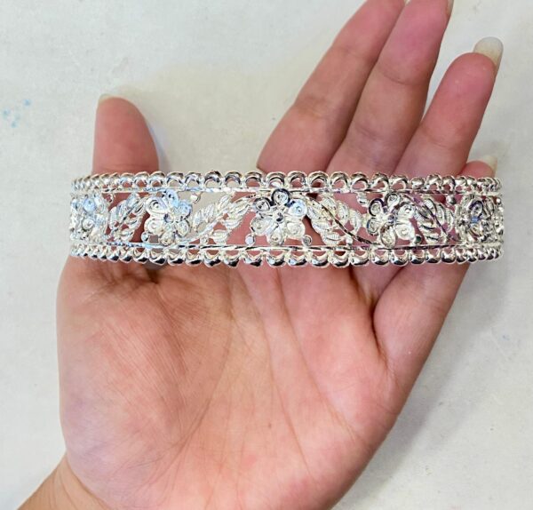 WhatsApp Image 2026-02-15 at 11.19.18 AM 92.5 Pure Silver Flower Design Sabeki Sleek Choker (CN 16-11)
