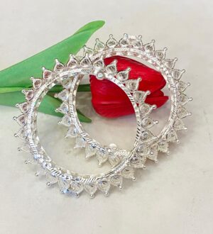 92.5 Pure Silver Kolka Design Kankan (CN 50) (Pair)