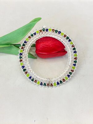 92.5 Pure Silver Drop Design Minakari Kankan (CN 31-81) (Single)