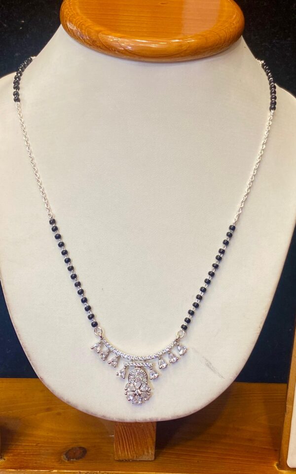 WhatsApp Image 2026-02-19 at 1.31.38 PM 92.5 Pure Silver Flower Shape Stone Mangalsutra (CN 8-05)