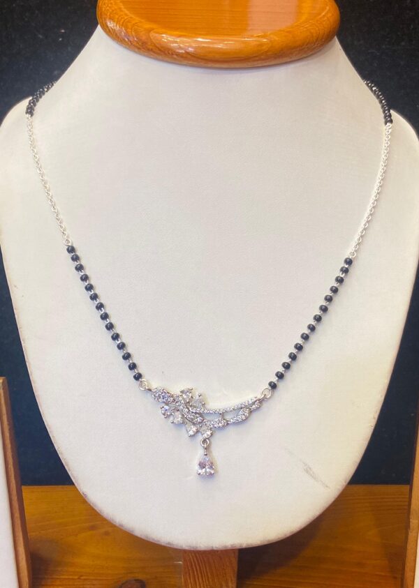 WhatsApp Image 2026-02-19 at 1.33.41 PM 92.5 Pure Silver Stylish Drop Design Stone Mangalsutra (CN 7-71)