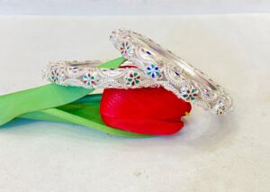 WhatsApp Image 2026-02-22 at 12.20.22 PM 92.5 Pure Silver Flower Design Minakari Kankan