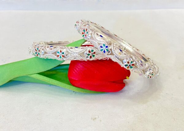 WhatsApp Image 2026-02-22 at 12.20.22 PM 92.5 Pure Silver Flower Design Minakari Kankan