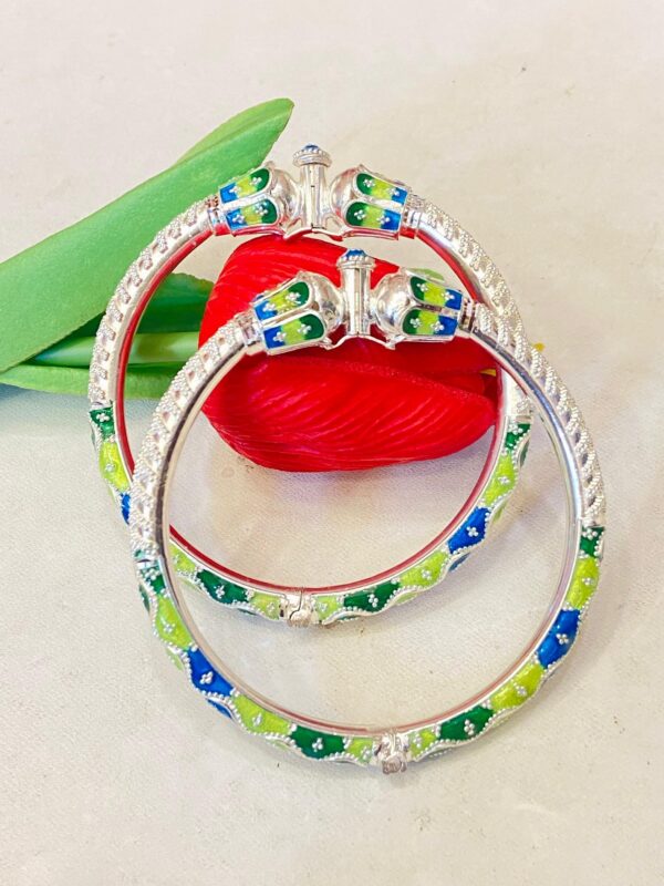 92.5 Pure Silver Floral Mukh Minakari Monipuri Khilen Bala (CN39-24)