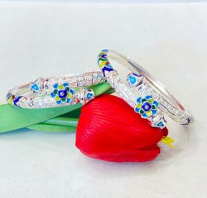 WhatsApp Image 2026-02-22 at 12.55.05 PM 92.5 Pure Silver Floral Mukh Minakari Monipuri Bala (CN44-45)