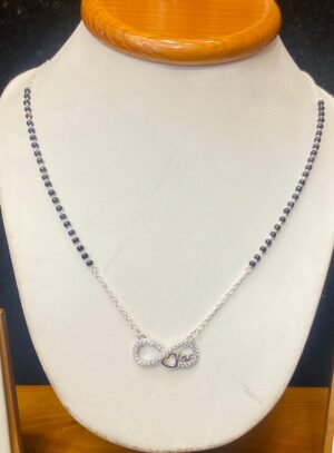 WhatsApp Image 2026-02-24 at 1.40.41 PM 92.5 Pure Silver Infinity Shape Love Heart Design Mangalsutra (CN 6-27)