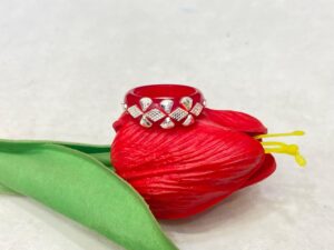 92.5 Silver Red Pola Finger Ring