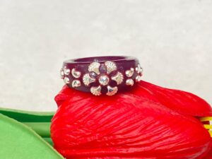 92.5 Silver Coffee Brown Pola Finger Ring