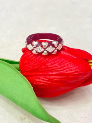 92.5 Silver Coffee Brown Pola Finger Ring