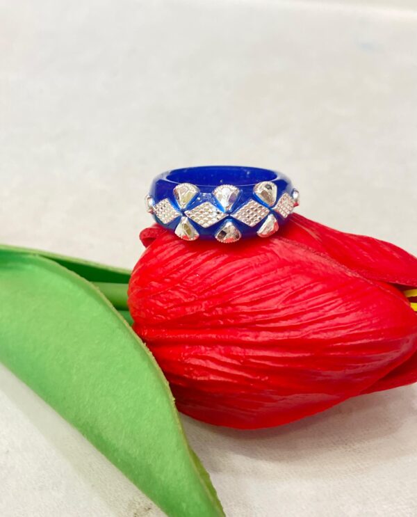 92.5 Silver Blue Pola Finger Ring