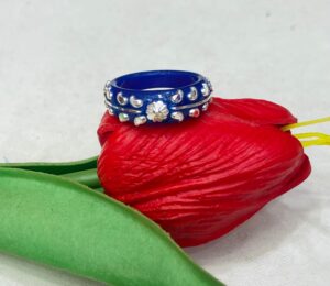 92.5 Silver Blue Pola Finger Ring