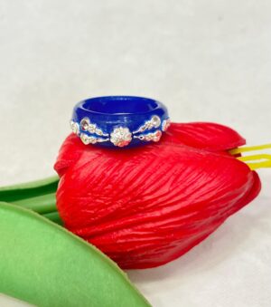 92.5 Silver Blue Pola Finger Ring