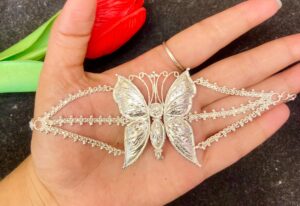 92.5 Pure Silver Butterfly Design Mantashsa (CN 12-96)