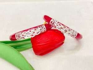 92.5 Pure Silver Cross Shape Floral Design Mukh Pola