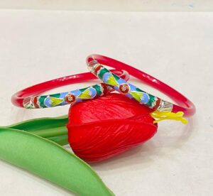 WhatsApp Image 2026-02-28 at 11.58.31 AM 92.5 Pure Silver Drop Design Minakari Red Mukh Pola (Single)