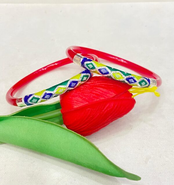 WhatsApp Image 2026-02-28 at 12.01.25 PM 92.5 Pure Silver Minakari Barfi Deesign Red Mukh Pola (Single)